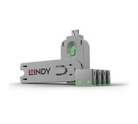 Lindy Bloqueur de port USB A, 4 pièces + clé, Vert