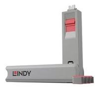 Lindy Verrouillage de port USB-C® 40425 – jeu de 4 rose avec 1 clé