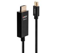 Câble de raccordement LINDY Fiche mâle Mini DisplayPort, Fiche mâle HDMI-A 1.00 m noir 40921 Câble DisplayPort