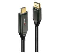 Lindy - Câble adaptateur - DisplayPort mâle pour HDMI mâle - 3 m - blindé - noir - support 8K60Hz (7680 x 4320), support 4K120Hz (4096 x 2160), rond