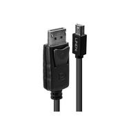 Lindy Câble Adaptateur Mini DisplayPort vers DisplayPort 3m Noir - DisplayPort 1.2, 2560x1600, 10.8 Gbit/s, Connecteurs Plaqué Or