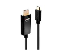 Lindy - Câble adaptateur - USB-C mâle pour HDMI mâle - 1 m - blindé - noir - rond, support 4K