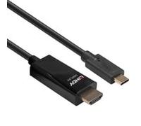 Câble de raccordement LINDY USB-C® mâle, Fiche mâle HDMI-A 10.00 m noir 43317 4K UHD Câble d'afficheur USB-C®