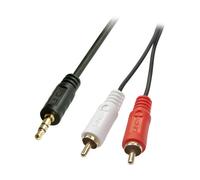 Câble de raccordement LINDY 35681 Cinch-RCA / Jack audio [2x Cinch-RCA mâle - 1x Jack mâle 3.5 mm] 2.00 m noir