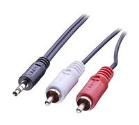 Lindy Câble audio Premium 35683 2x RCA mâle vers jack 3,5 mm mâle 5 m noir