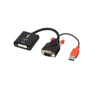 Lindy 38184 câble vidéo et adaptateur 0,2 m DVI-D VGA (D-Sub) + USB Noir, Orange