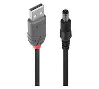 Lindy - Câble d'alimentation / USB - DC jack de 5,5 x 2,1 mm (M) pour USB (alimentation uniquement) (M) - 1.5 m - noir