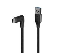 LINDY Câble de charge USB C vers USB A coudé à 90 degrés 1,5 m, USB 3.2, 10 Gbit/s, charge rapide compatible avec iPhone, Galaxy, Pixel, 1,5 m
