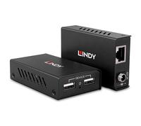 Lindy Extension audio/vidéo 43408 Émetteur et récepteur AV Cat.6 2 ports USB 2.0 100 m Noir
