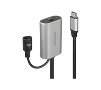 Lindy - Câble d'extension USB - USB-C (M) pour power DC jack, USB-C (F) - USB 3.2 Gen 1 - 5 m - actif - noir