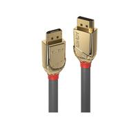 Lindy Câble DisplayPort 1.2 15m Or - Connecteurs plaqués or 24K, Conducteurs cuivre OFC 24AWG, UHD 4K 4096x2160@30Hz, Triple Blindage, Diamètre 9mm