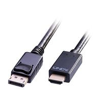 Câble adaptateur LINDY DisplayPort / HDMI Fiche mâle DisplayPort, Fiche mâle HDMI-A 0.50 m noir 36920 Câble DisplayPort
