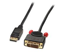 Lindy Câble adaptateur DisplayPort vers DVI 41492 – DisplayPort mâle / DVI‑D 24+1 pôles 3,00 m noir