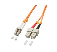 Lindy Câble Fibre Optique Duplex LC/SC OM2 Multimode 2m, 50/125µm, Perte 0.3dB max, Multicolore/Orange, Testé selon protocoles, sans halogène, Réf: 46991