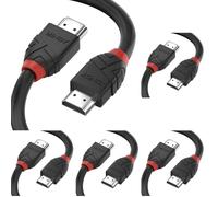 LINDY - Câble HDMI 2.0 Black Line High Speed 1 Mètre avec Ethernet, Design Slimline, 4k@60Hz HDMI 2.0 18G 3D 1080p HDCP 2.2 120Hz 144Hz HDR ARC CEC ATC Ecran TV OLED, PC, Xbox, Blu-Ray, Barre de Son