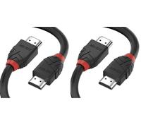 LINDY - Câble HDMI 2.0 Black Line High Speed 5 Mètre avec Ethernet, Design Slimline, 4k@60Hz HDMI 2.0 18G 3D 1080p HDCP 2.2 120Hz 144Hz HDR ARC CEC ATC Ecran TV OLED, PC, Xbox, Blu-Ray, Barre de Son