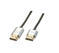 Lindy - Câble HDMI 2.0 CROMO Slim High Speed 3 Mètres avec Ethernet, Design Slimline, 4k@60Hz 10.2G 3D 1080p HDCP 2.2 Arc CEC Testé ATC Ecran TV OLED, Xbox, PS4, PS5, Blu-Ray, Barre de Son