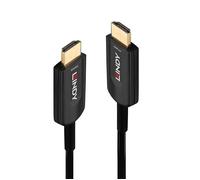 - Ultra High Speed - câble HDMI - HDMI mâle pour HDMI mâle - 20 m - cuivre hybride/fibre optique - noir - rond, Active Optical Cable (AOC), support