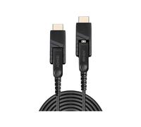 Lindy - Câble HDMI avec kit Ethernet - 19 pin micro HDMI Type D mâle pour 19 pin micro HDMI Type D mâle - 100 m - cuivre hybride/fibre optique - noir - support 4K