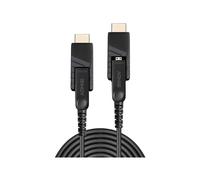 Lindy - Câble HDMI avec kit Ethernet - 19 pin micro HDMI Type D mâle pour 19 pin micro HDMI Type D mâle - 70 m - cuivre hybride/fibre optique - noir - support 4K