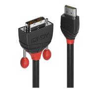 Lindy Câble adaptateur Black Line HDMI mâle pour DVI‑D mâle 50 cm triple blindage noir 1080p