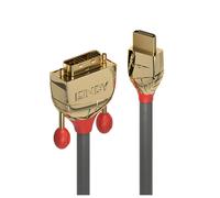 Lindy Câble adaptateur Gold Line HDMI-A vers DVI-D 18+1 pôles 10 m triple blindage gris