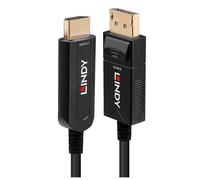Lindy Câble Hybride Fibre Optique DisplayPort 1.2 vers HDMI 18G, 10m