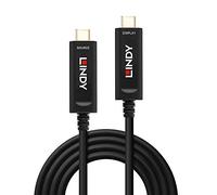 Lindy Câble hybride fibre optique vidéo 38503 USB-C mâle - USB-C mâle 15 m noir