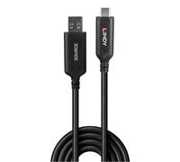 Lindy Câble USB Hybride 3.2 Gen 1 AOC Type A vers C 5 Gbit/s 10 m Noir