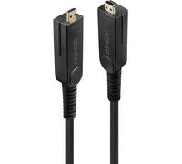 LINDY Câble Micro-HDMI 2.0 18G Hybride Fibre Optique avec Connecteurs HDMI & DVI Détachables, 30m