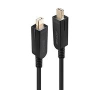 LINDY Câble Mini DisplayPort 1.4 Hybride Fibre Optique avec connecteurs DP Détachables, 30m