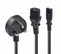 Lindy Câble rallonge répartiteur 3 Broches vers IEC 2 x C5 2,5 m Câble en Y avec