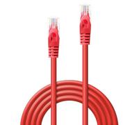 Lindy Câble réseau RJ45 48180 - CAT 6 U/UTP 0,30 m rouge avec cliquet d'encastrement