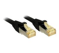Lindy Câble réseau RJ45 47306 S/FTP CAT6a (câble brut CAT7) 0,5 m noir avec cliquet d'encastrement