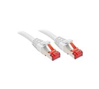 Lindy Câble Réseau Cat6 S/FTP (S-STP) 0.3m RJ45/RJ45 Blanc, Contacts Or, 1GBase-T, 250MHz, AWG27