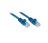 Lindy Câble Réseau Cat6 U/UTP 0.3m RJ-45/RJ-45 Bleu - CCA 250MHz 10/100/1000Base-T(X) - Anti-accroc contacts plaqués or - Ref 48170