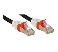 LINDY Câble réseau Patch Cat.6 (A) S/FTP PIMF Premium, cuivre, 10 Gbit, 500Mhz, LSOH, Noir, 2m