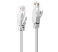 LINDY 48096 RJ45 Câble réseau, câble patch CAT 6 U/UTP 7.50 m blanc avec cliquet d'encastrement 1 pc