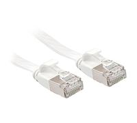 Lindy Câble réseau Plat Cat.6A U/FTP, Blanc, 3m