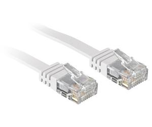 Lindy Câble réseau plat Patch cat.6 U/UTP, cuivre, blanc, 10m