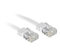 Lindy Câble réseau plat Patch cat.6 U/UTP, cuivre, blanc, 2m