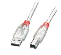 LINDY Câble USB USB 2.0 USB-A mâle, USB-B mâle 5.00 m transparent 41755