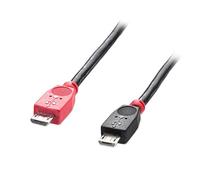 LINDY Câble USB 2.0 Micro-B vers Micro-B OTG, 0,5m, Noir