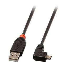 Lindy Câble USB 2.0 Type A/Micro-B coudé, 1m