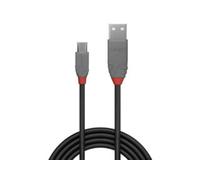 LINDY Câble USB USB 2.0 USB-A mâle, USB-Micro-B mâle 1.00 m noir, gris 36732