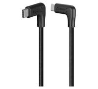 Lindy - Câble USB - 24 pin USB-C (M) à angle droit pour 24 pin USB-C (M) à angle droit - USB 3.2 Gen 2 - 1 m - rond, débit de transfert de données jusqu'à 10 Gbps - noir