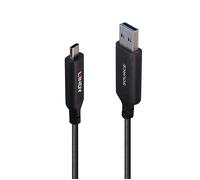 Lindy Câble USB hybride 43396 – USB 3.2 Gen1 5 Gbit/s Type A vers C 25 m AOC noir