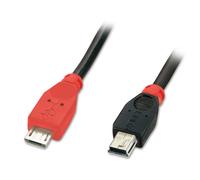 Lindy 31718 câble USB USB 2.0 1 m Micro-USB B Mini-USB B Noir