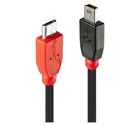 Lindy 31717 câble USB USB 2.0 0,5 m Mini-USB B Micro-USB B Noir, Rouge