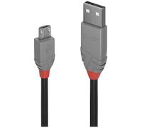 LINDY Câble USB USB 2.0 USB-A mâle, USB-Micro-B mâle 5.00 m noir, gris 36735